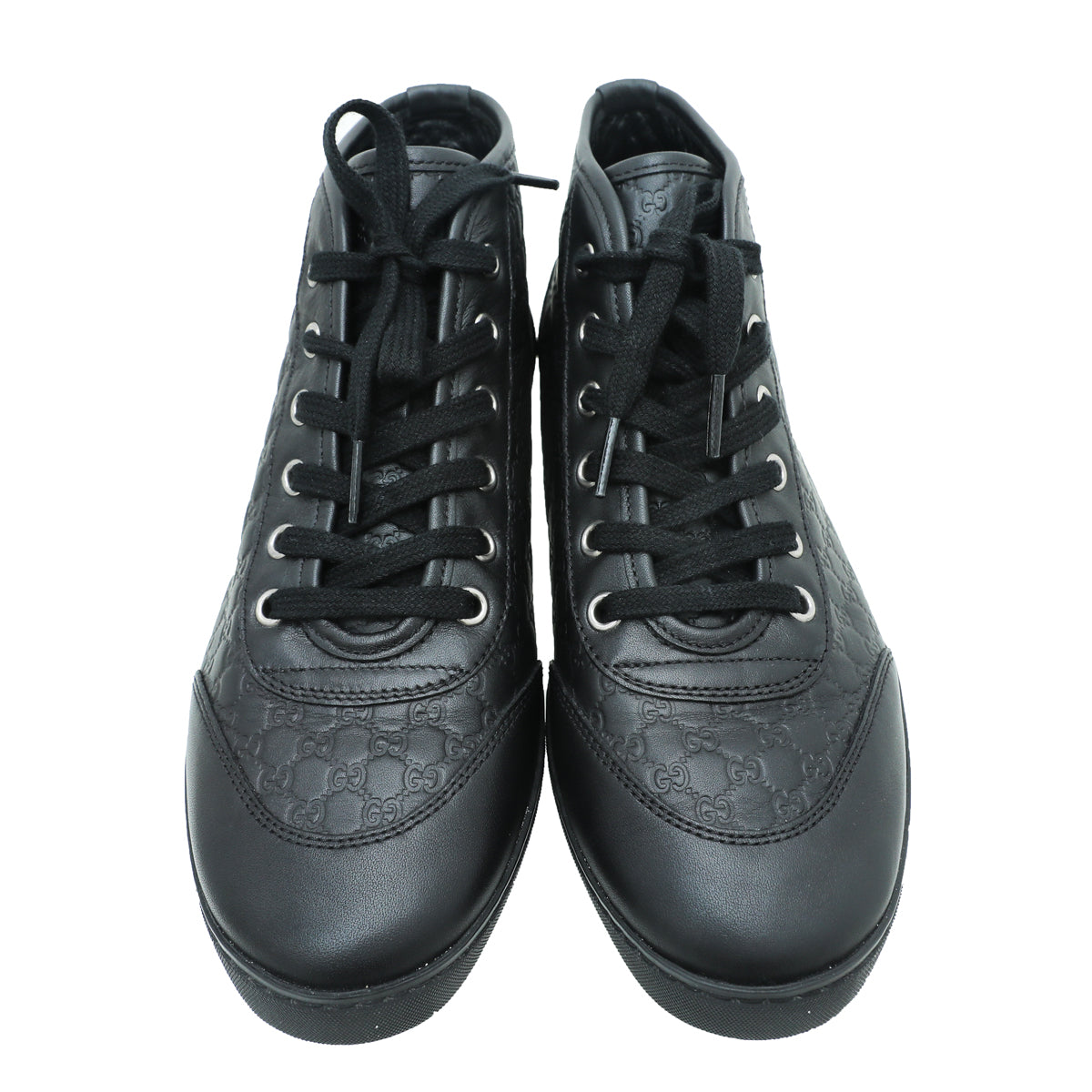Gucci Black Microguccissima High Cut Sneakers 37
