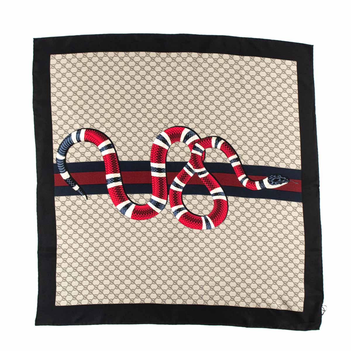 Gucci Monogram GG King Snake Silk 90 Scarf