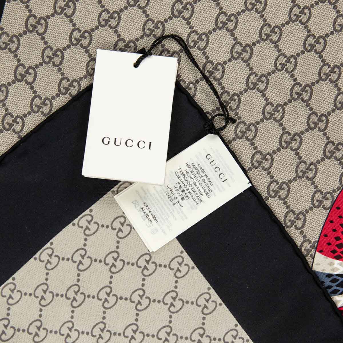 Gucci Monogram GG King Snake Silk 90 Scarf