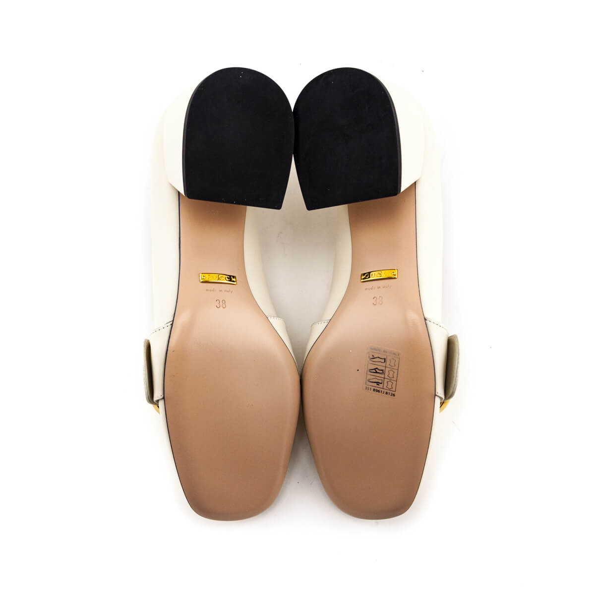 Gucci Mystic White Blondie GG Mid-Heel Pumps Size US 8 | EU 38