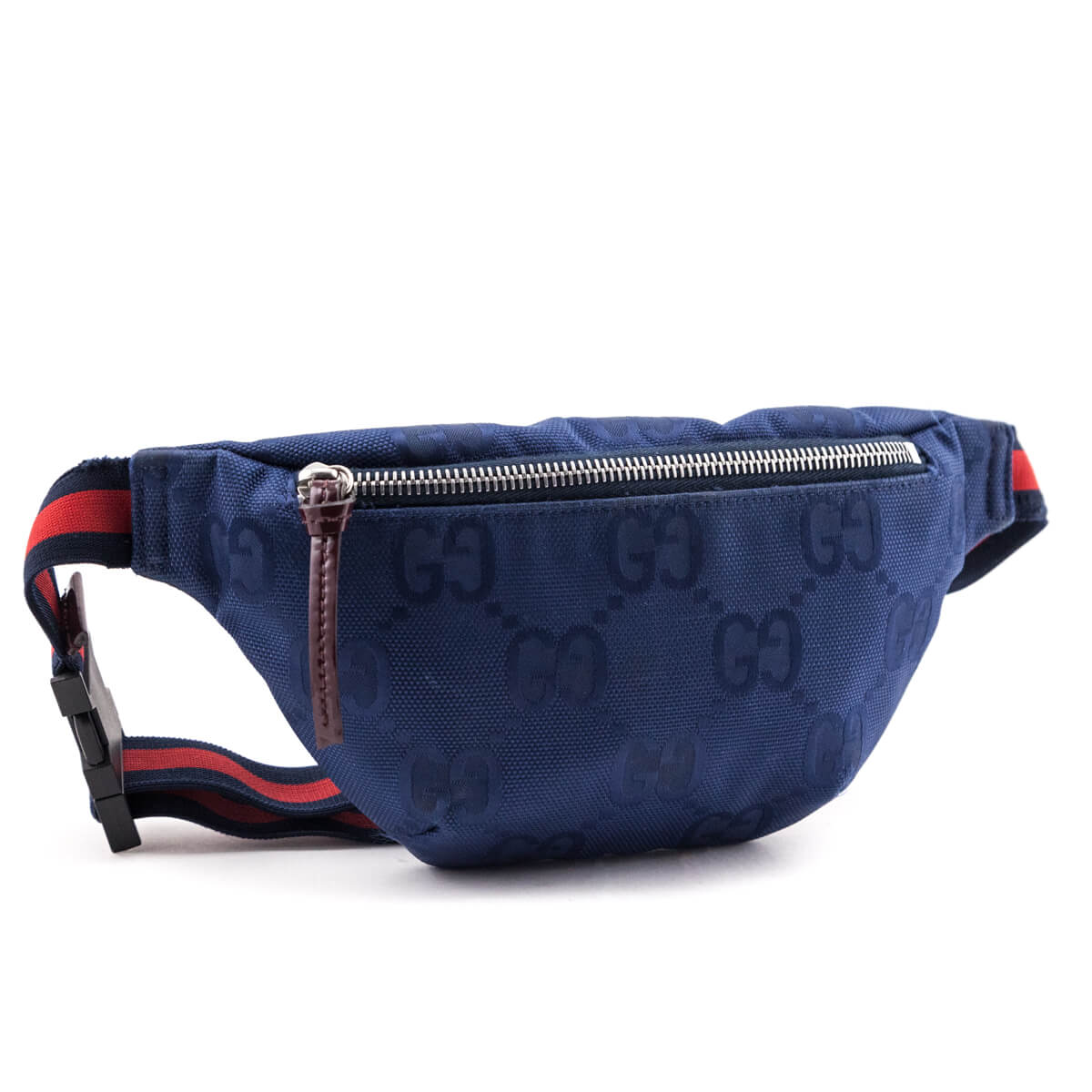 Gucci Navy GG Econyl Nylon Off The Grid Web Belt Bag