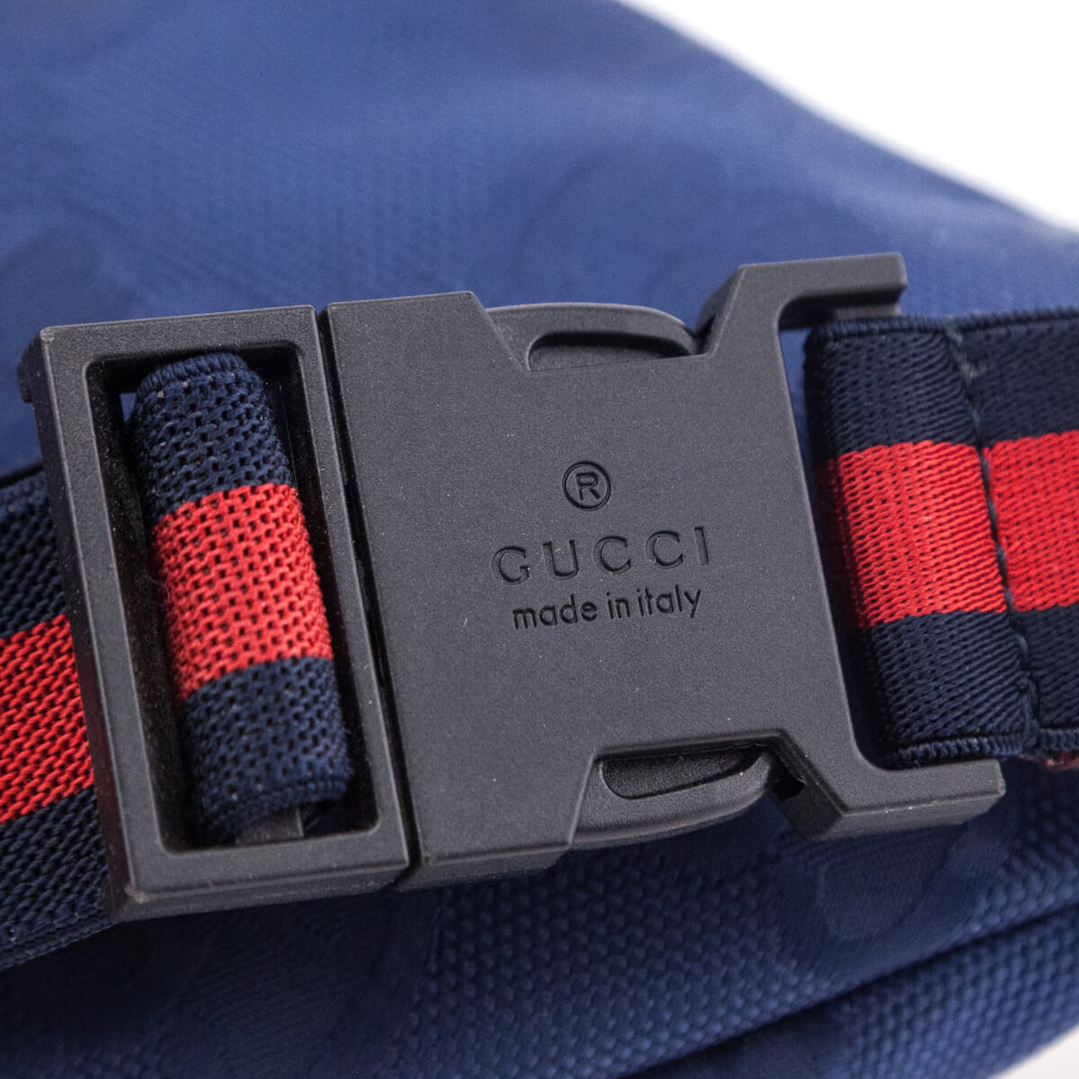 Gucci Navy GG Econyl Nylon Off The Grid Web Belt Bag