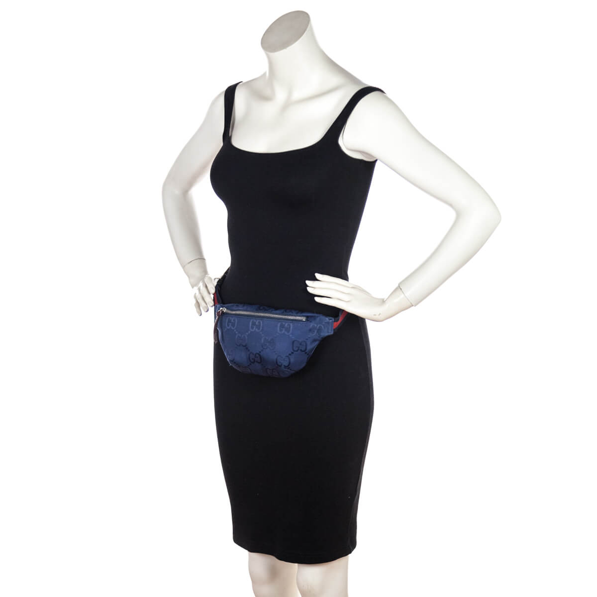Gucci Navy GG Econyl Nylon Off The Grid Web Belt Bag
