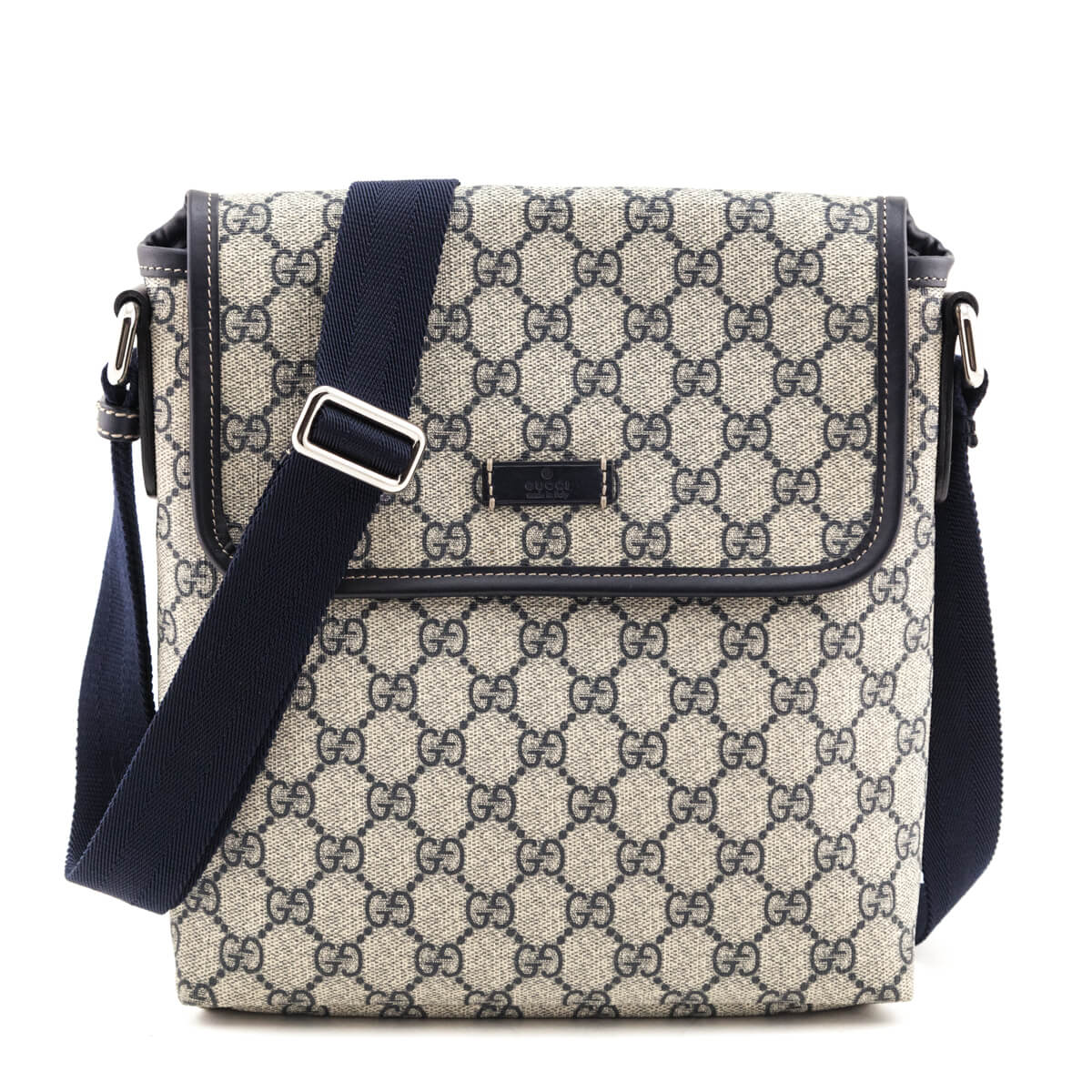 Gucci Navy GG Supreme Small Messenger Bag
