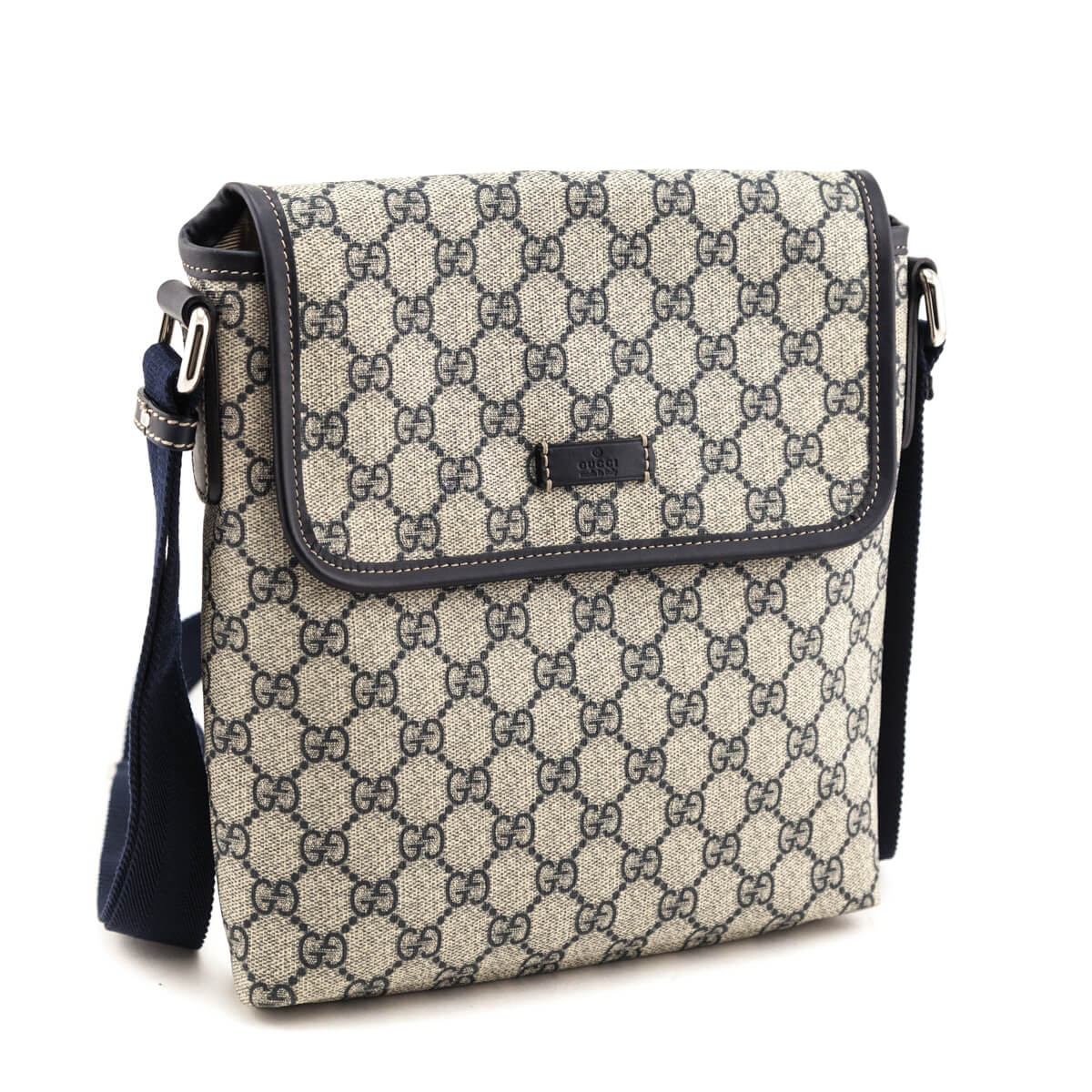 Gucci Navy GG Supreme Small Messenger Bag