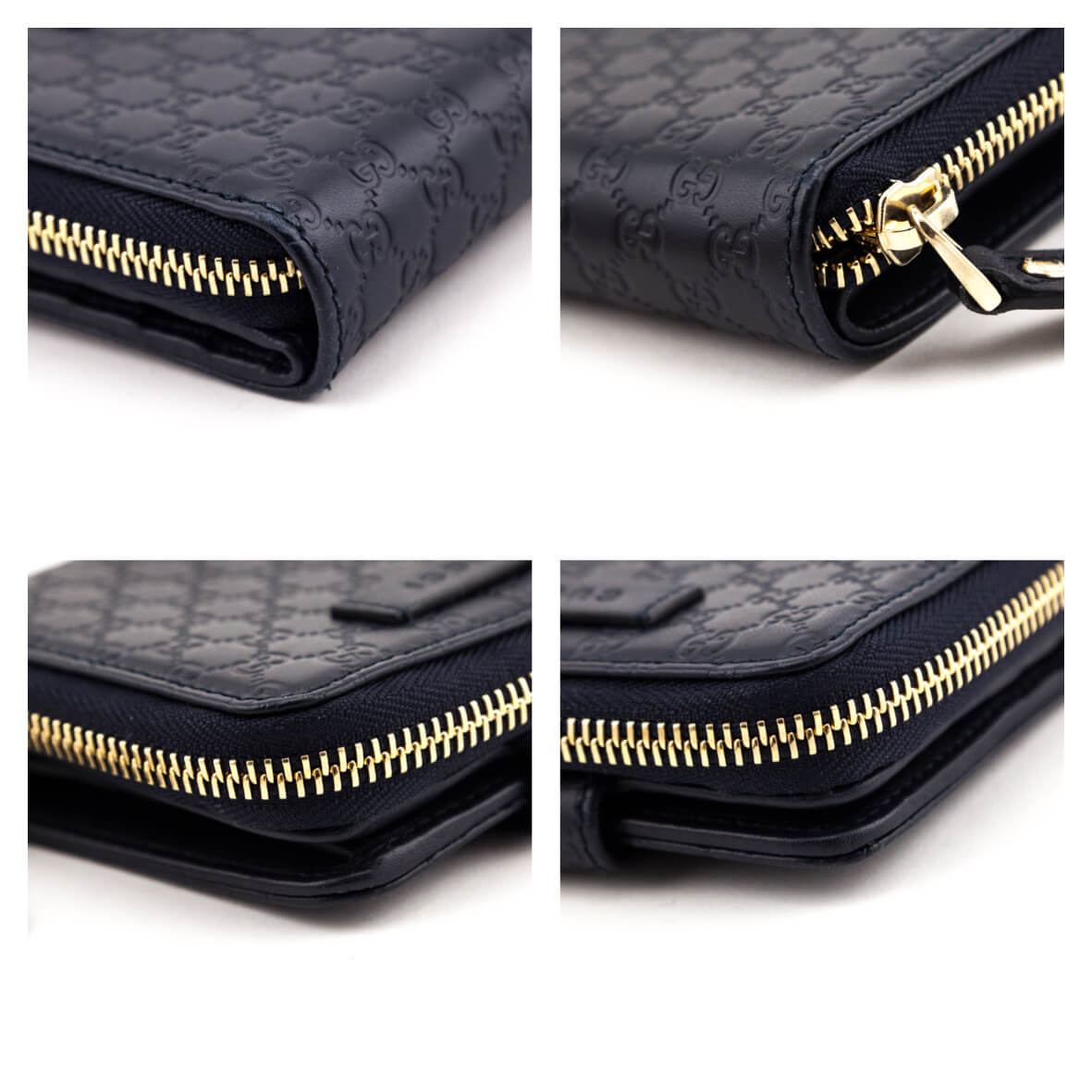 Gucci Navy Microguccissima Compact Wallet