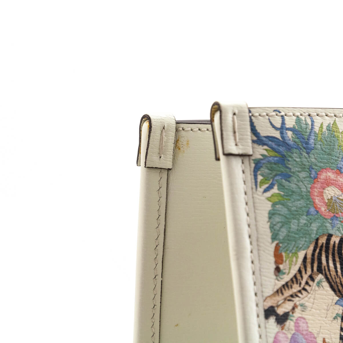 Gucci Off-White Tiger & Flora Print Medium Tote Bag