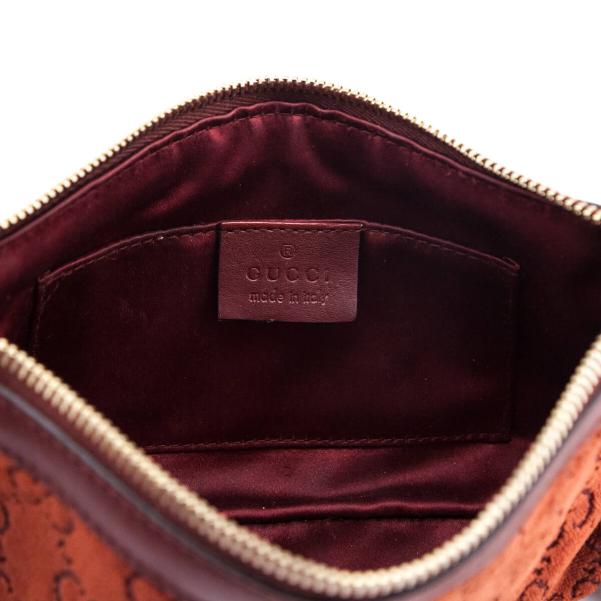 Gucci Orange Velvet GG Monogram Pochette