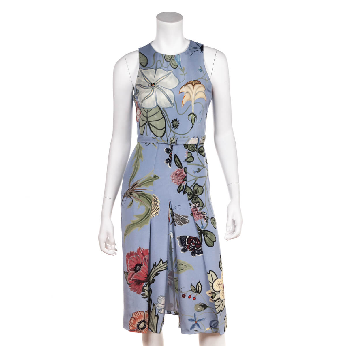 Gucci Pale Blue Floral Silk Kris Knight Dress Size XXS | IT 38