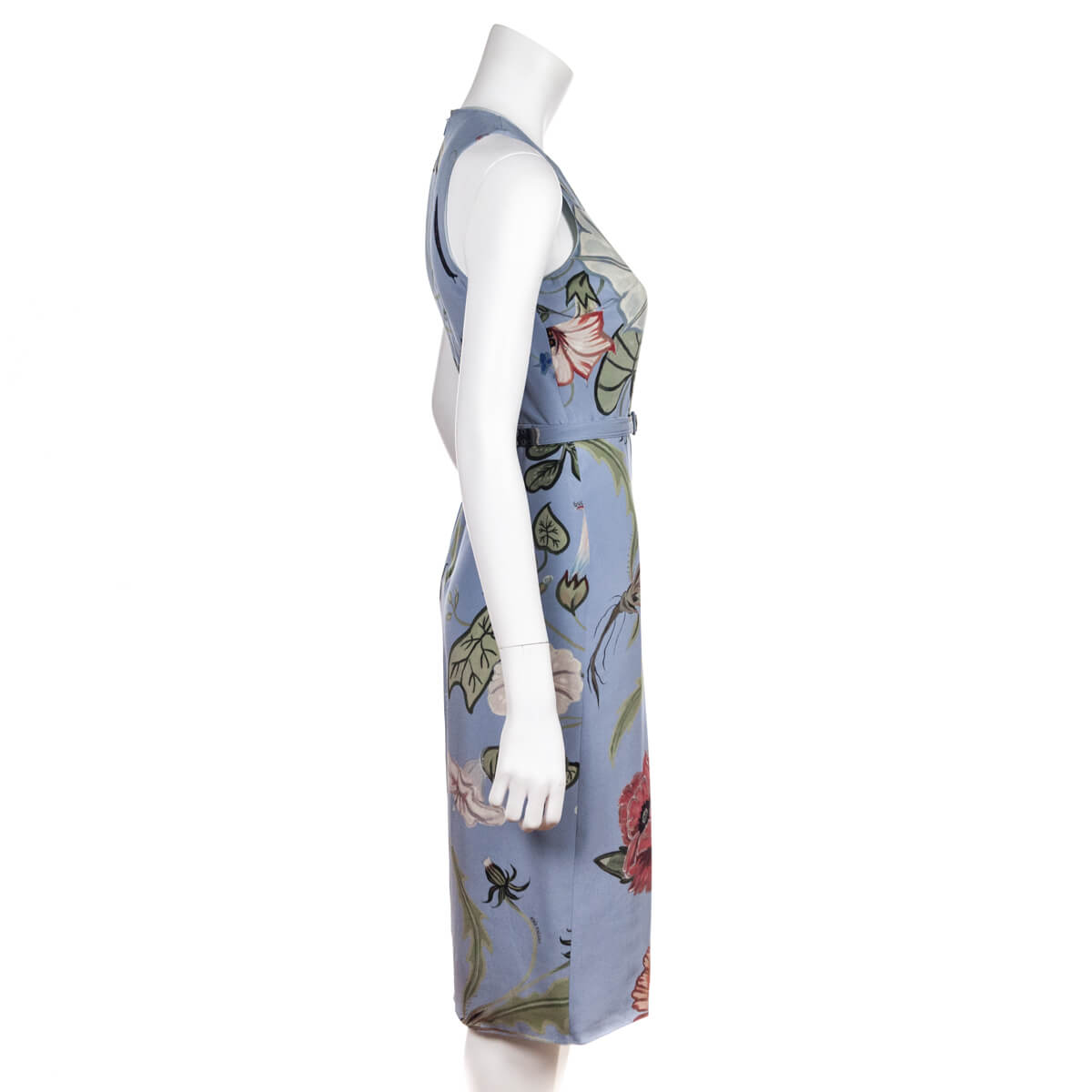 Gucci Pale Blue Floral Silk Kris Knight Dress Size XXS | IT 38