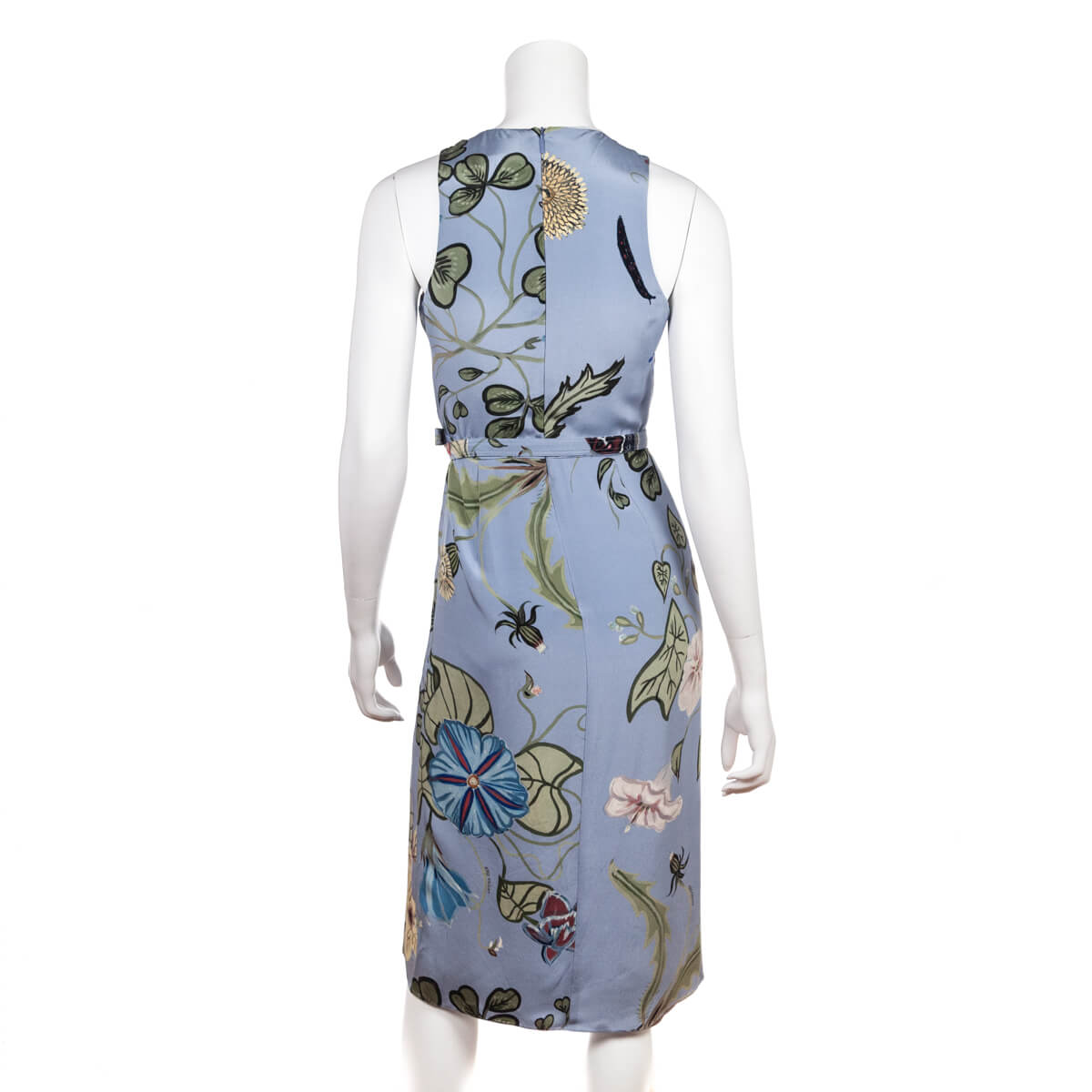 Gucci Pale Blue Floral Silk Kris Knight Dress Size XXS | IT 38