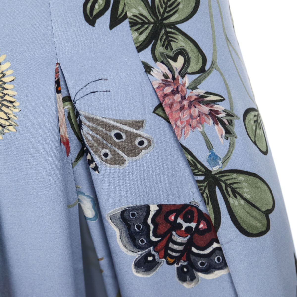 Gucci Pale Blue Floral Silk Kris Knight Dress Size XXS | IT 38
