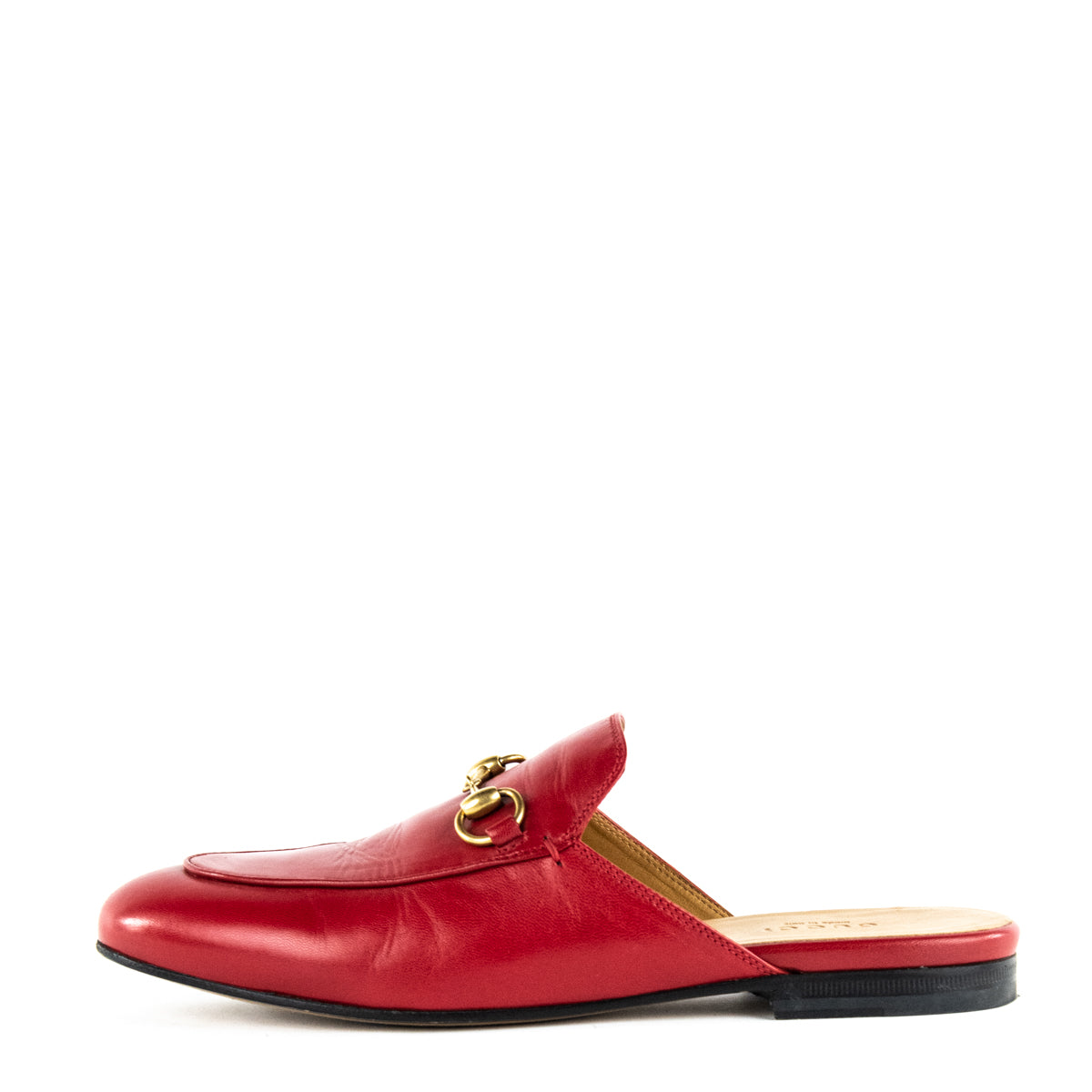 Gucci Red Calfskin Princetown Horsebit Mules Size US 6.5 | EU 36.5
