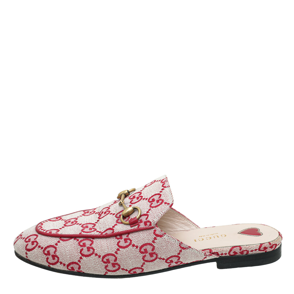 Gucci Red Ebony GG Canvas Princetown Mules 36.5