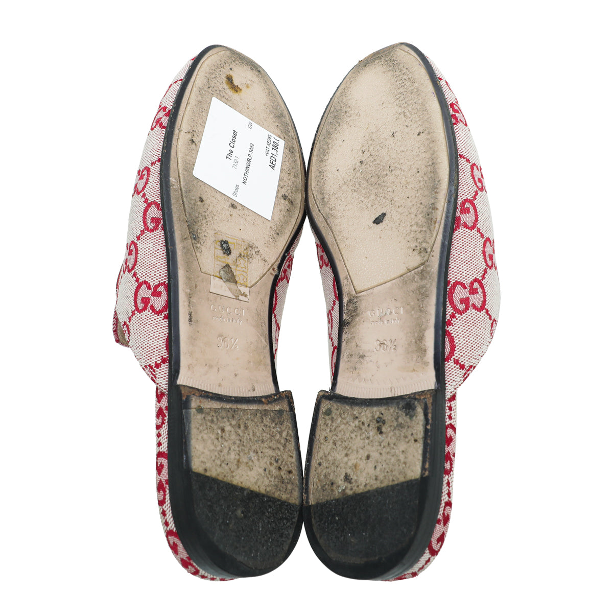 Gucci Red Ebony GG Canvas Princetown Mules 36.5