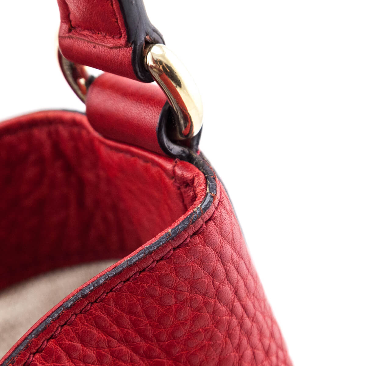 Gucci Red Grained Calfskin Medium Soho Tote