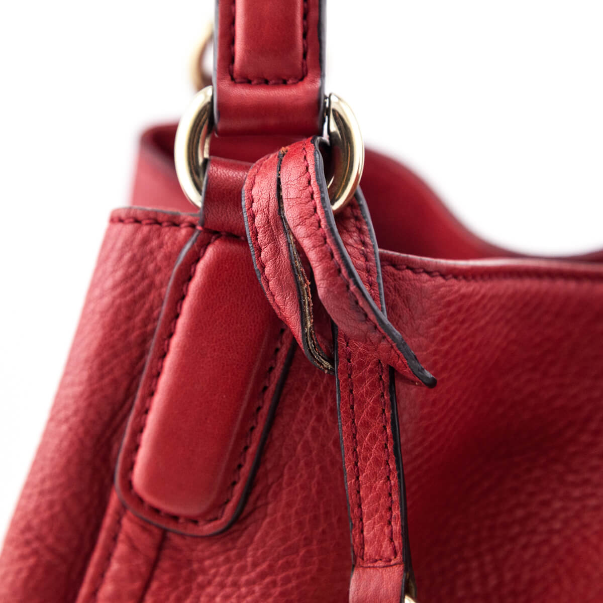 Gucci Red Grained Calfskin Medium Soho Tote