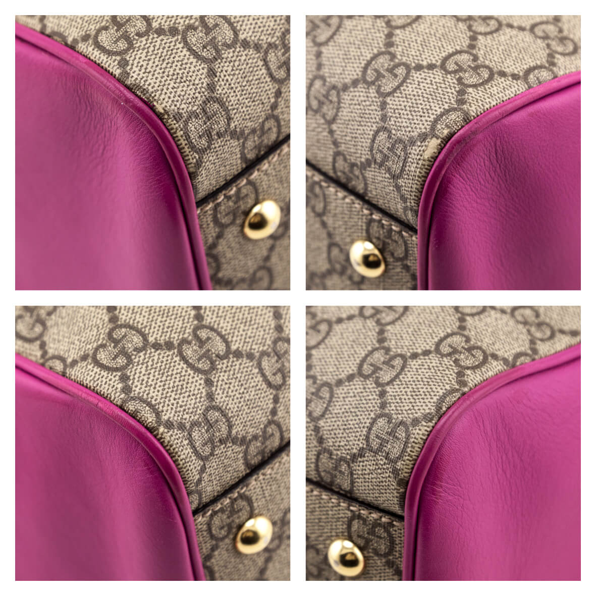 Gucci Red & Pink Supreme Boston Bag