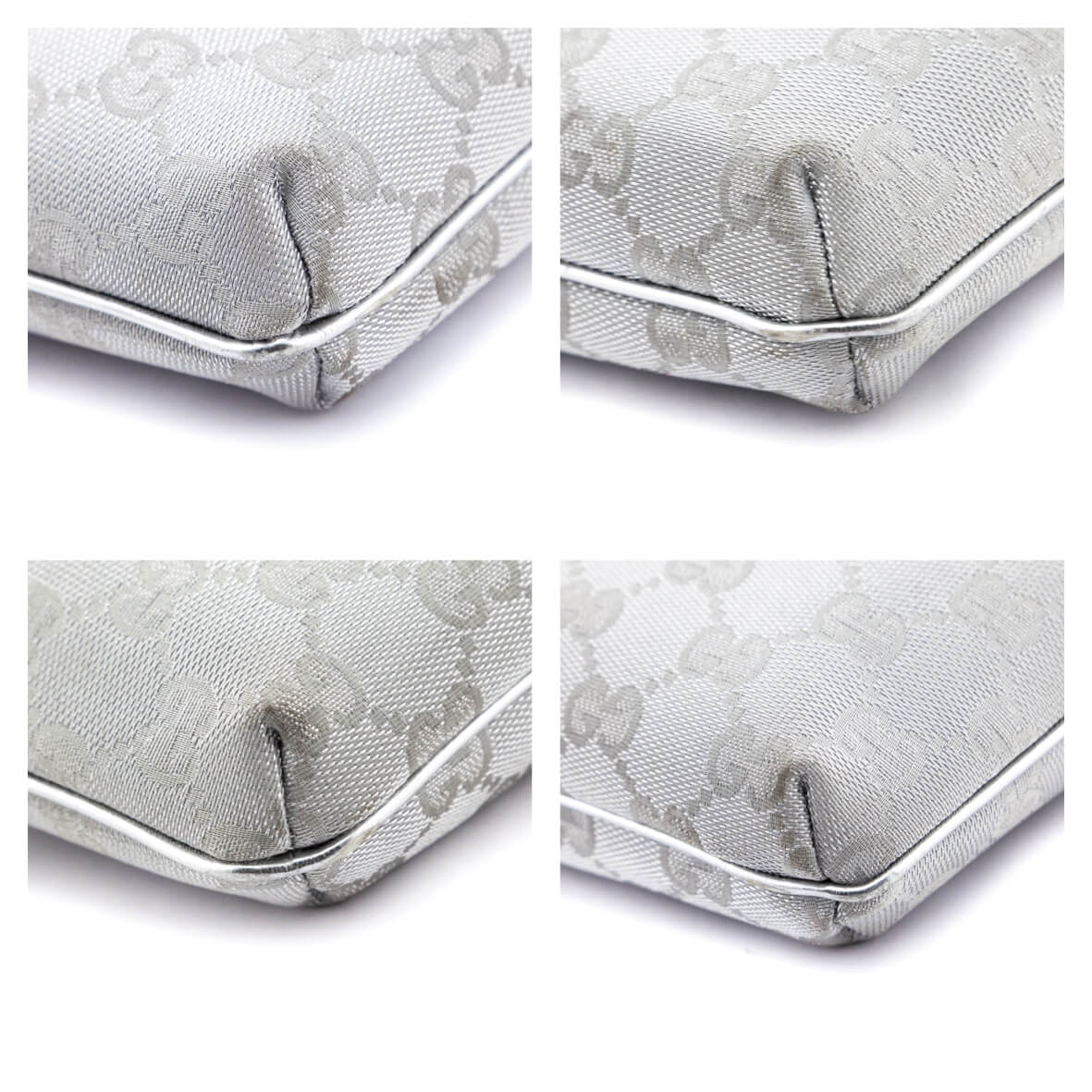 Gucci Silver Monogram Canvas Boat Pochette