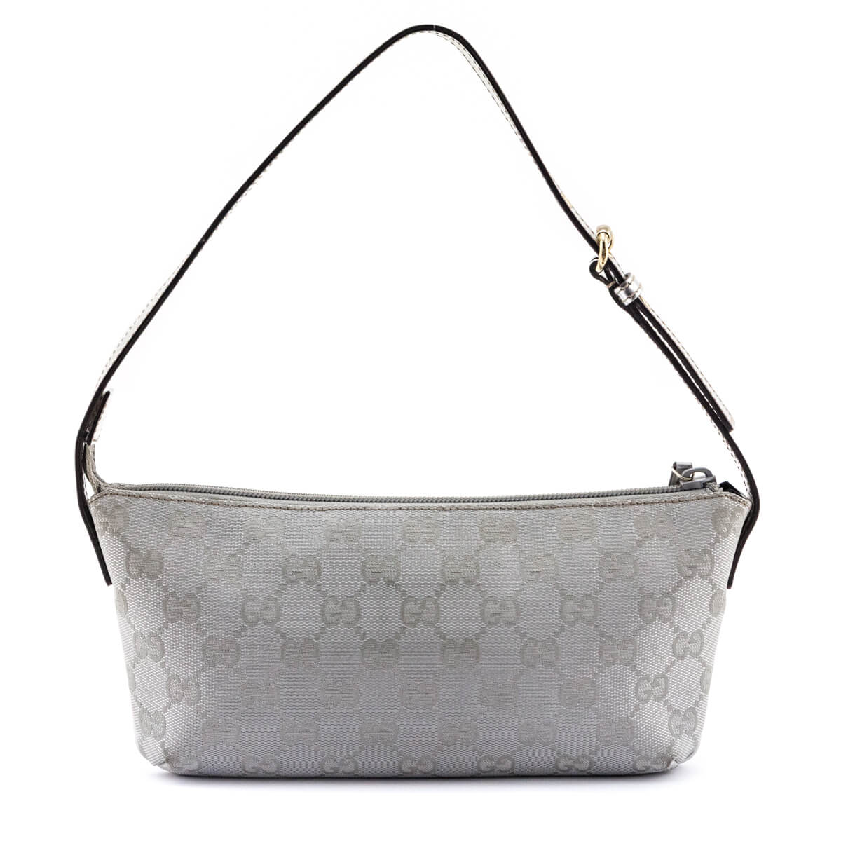 Gucci Silver Monogram Canvas Boat Pochette