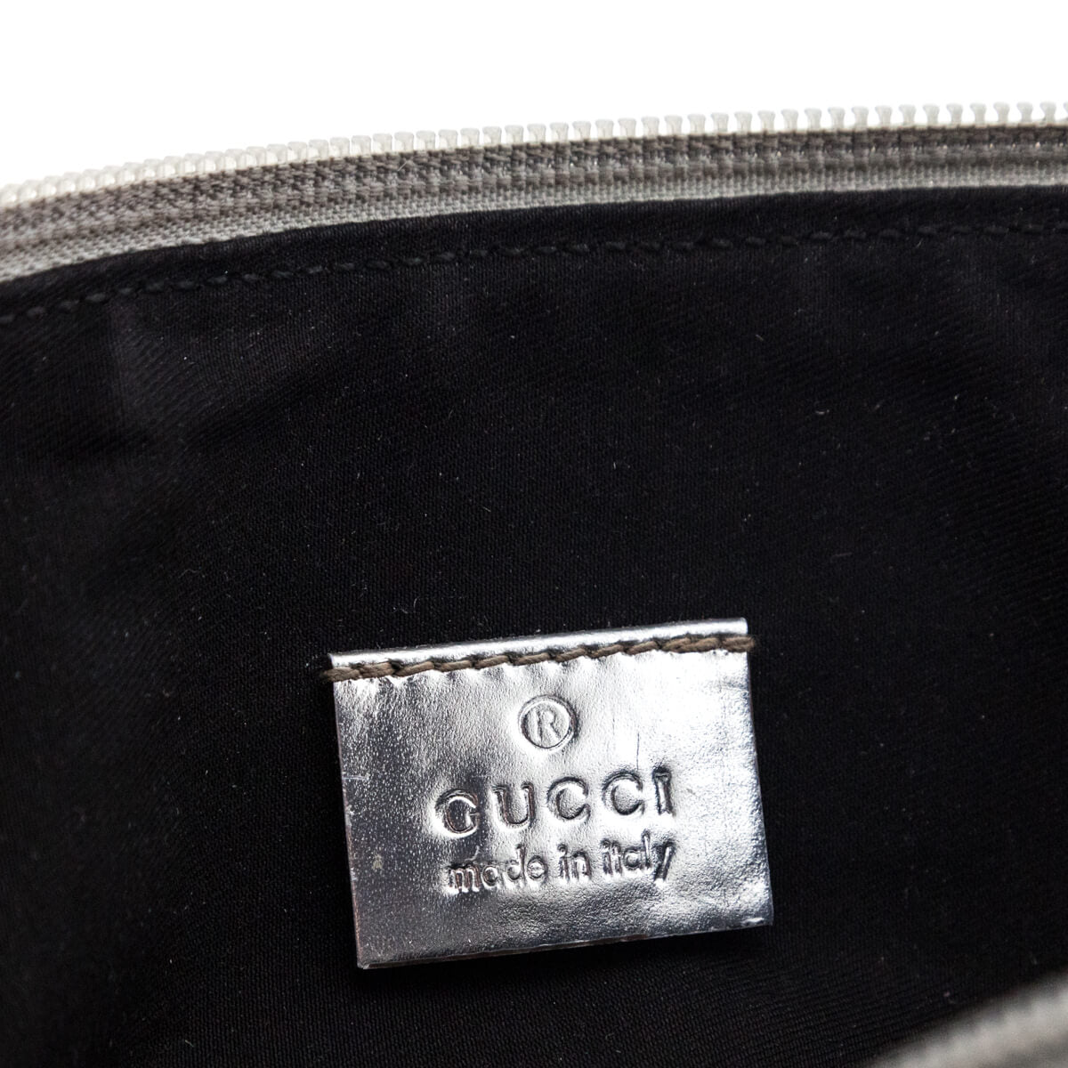 Gucci Silver Monogram Canvas Boat Pochette