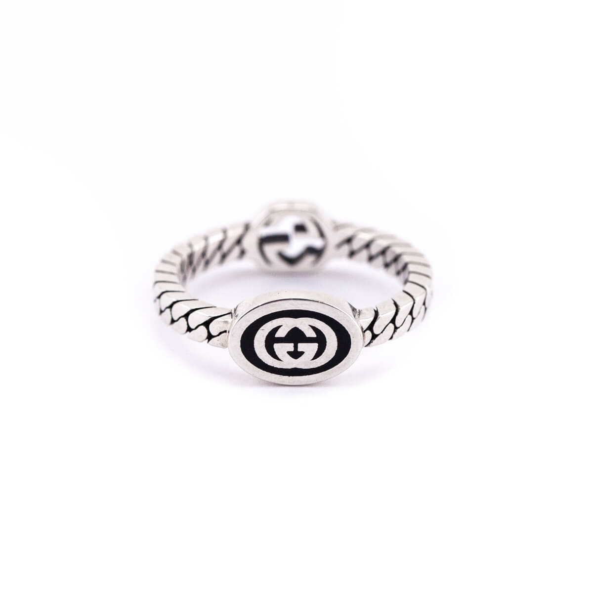 Gucci Sterling Silver Interlocking G Ring Size 6.75