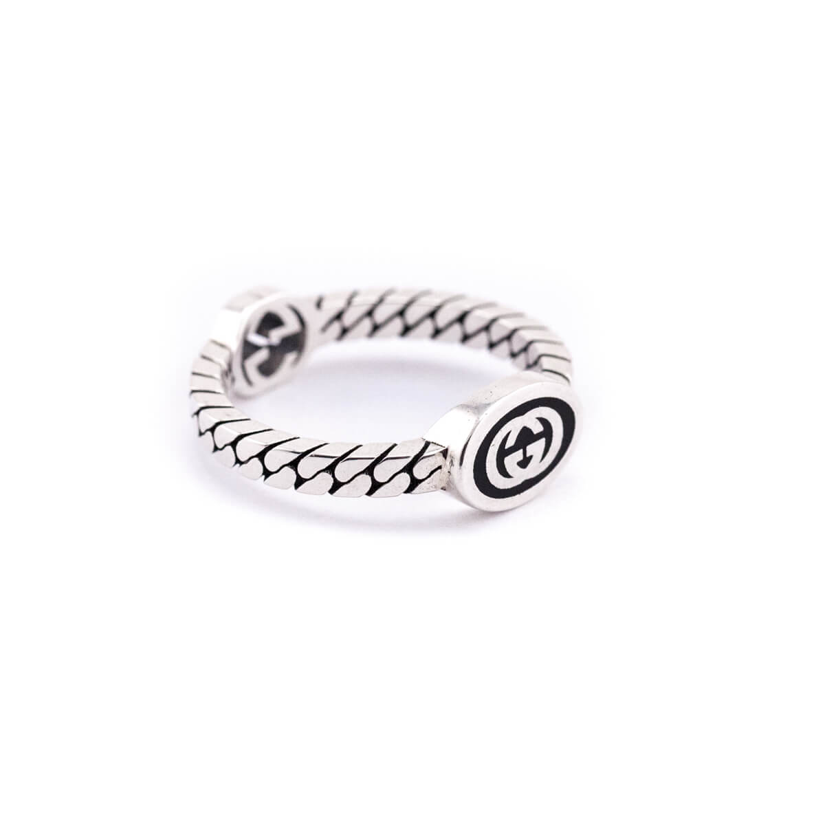 Gucci Sterling Silver Interlocking G Ring Size 6.75