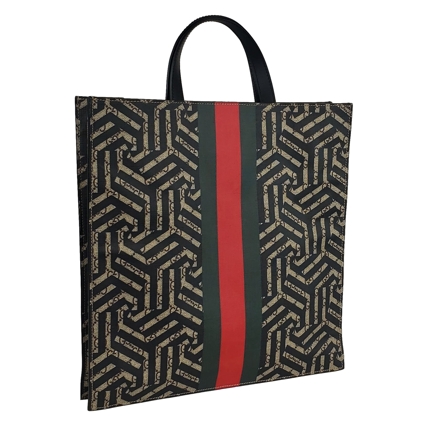 Gucci GG Supreme Caleido Web Tote with Bee Accent
