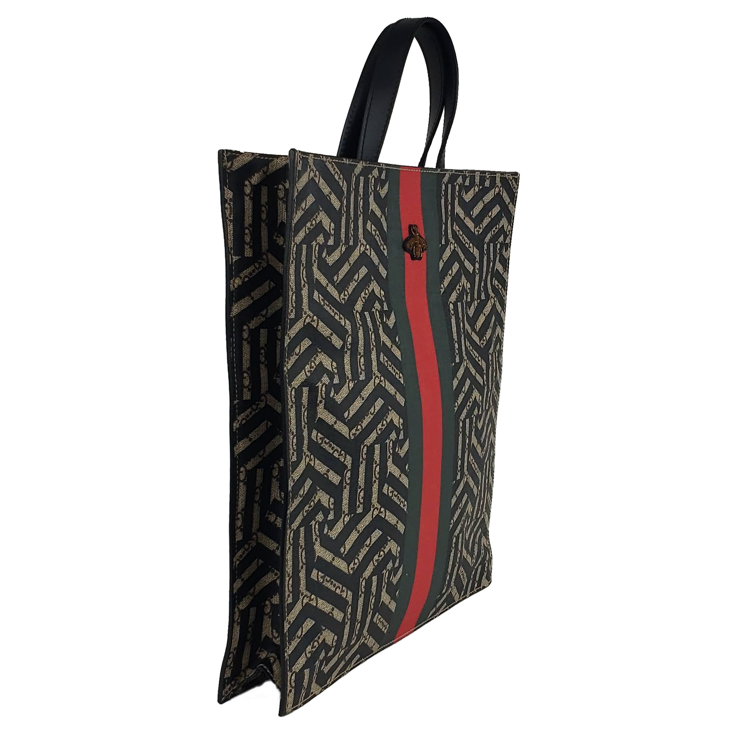 Gucci GG Supreme Caleido Web Tote with Bee Accent