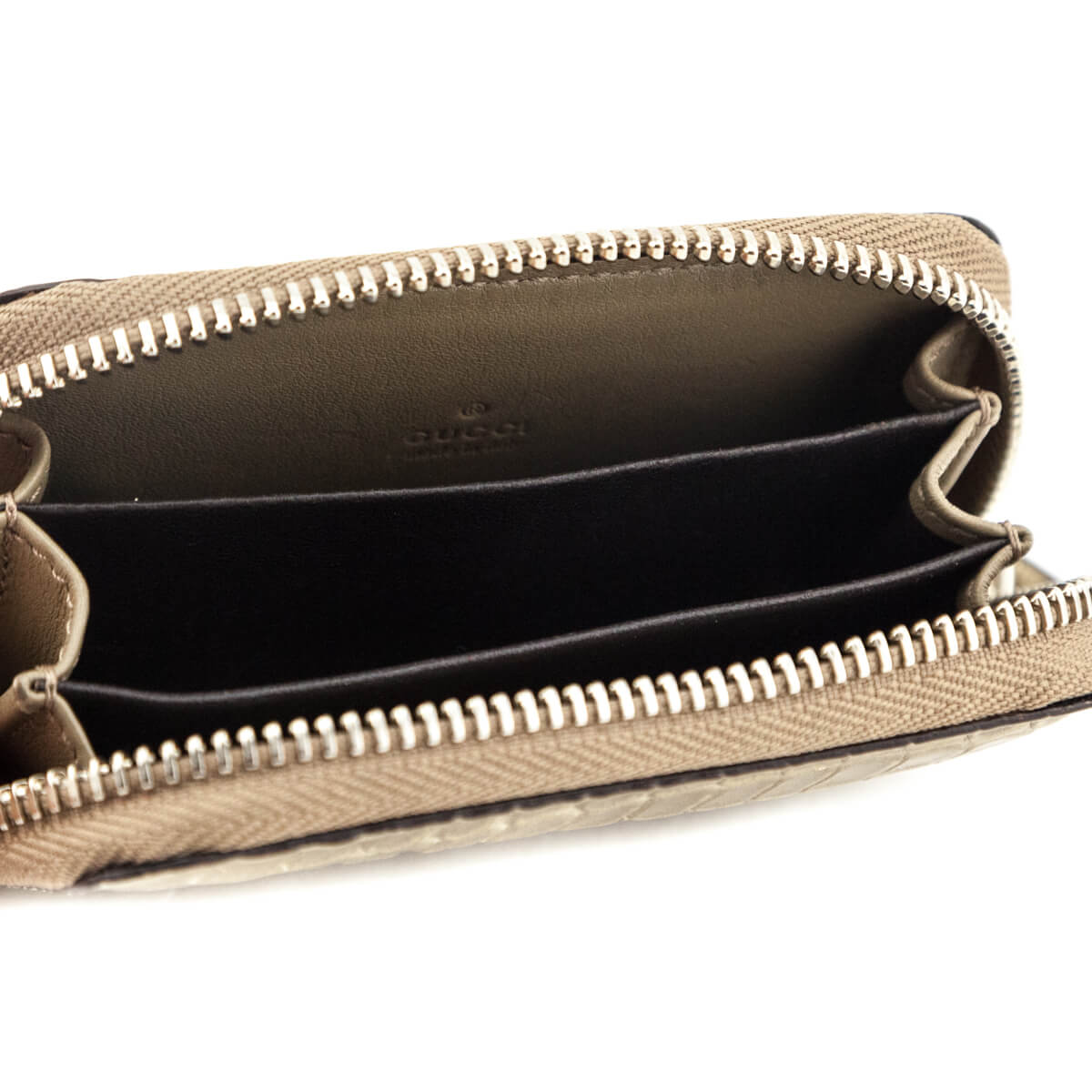Gucci Taupe Crocodile Zip Around Card Case