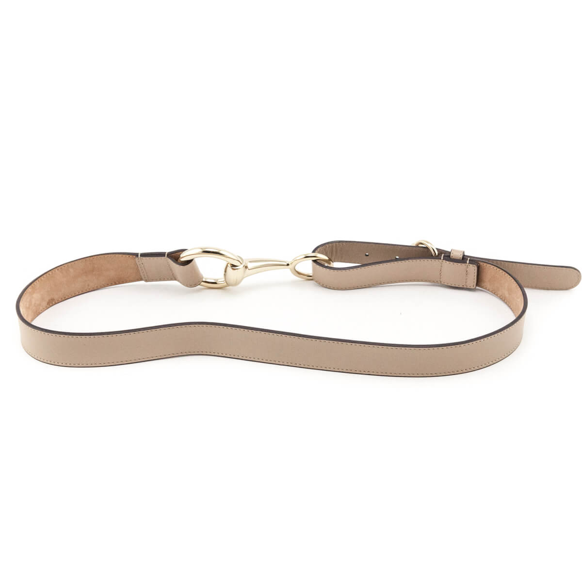 Gucci Taupe Leather Horsebit Belt Size XL