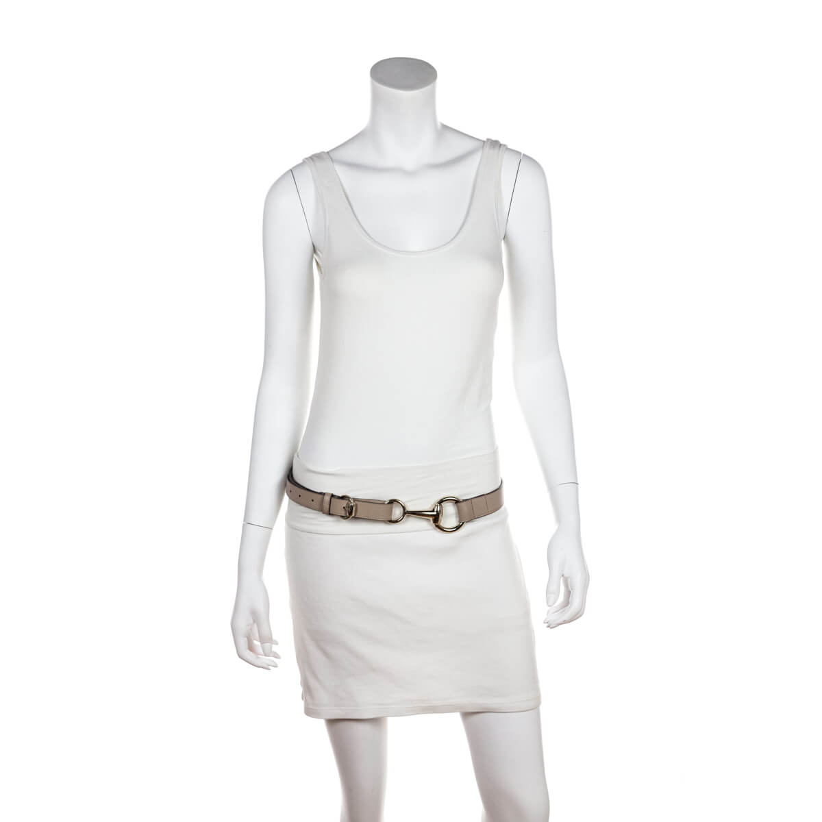 Gucci Taupe Leather Horsebit Belt Size XL
