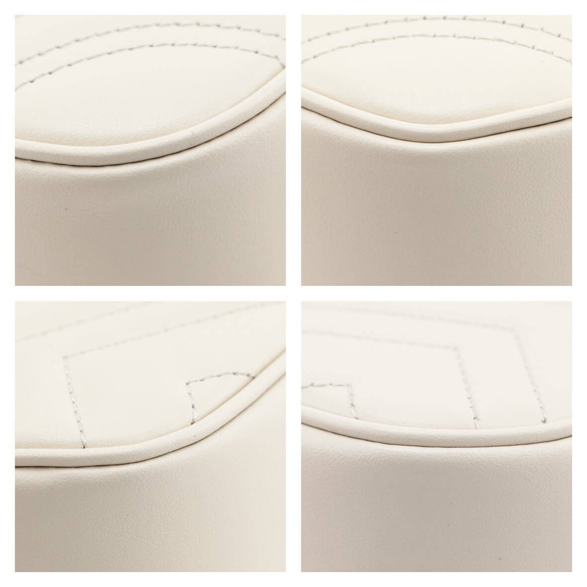 Gucci White Calfskin Matelasse Monochrome GG Marmont Bag