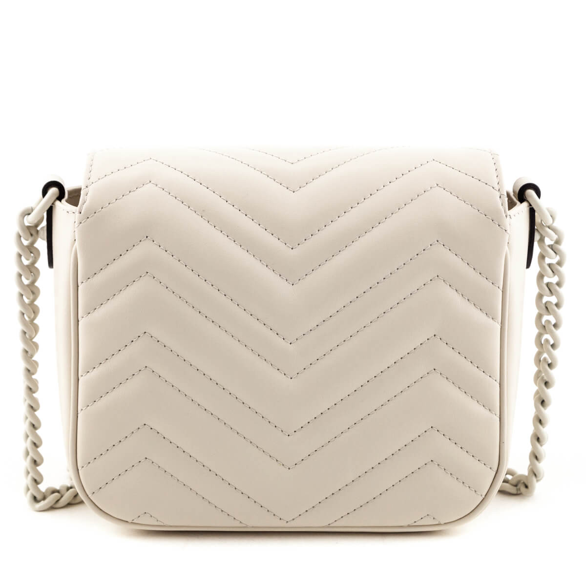 Gucci White Calfskin Matelasse Monochrome GG Marmont Bag