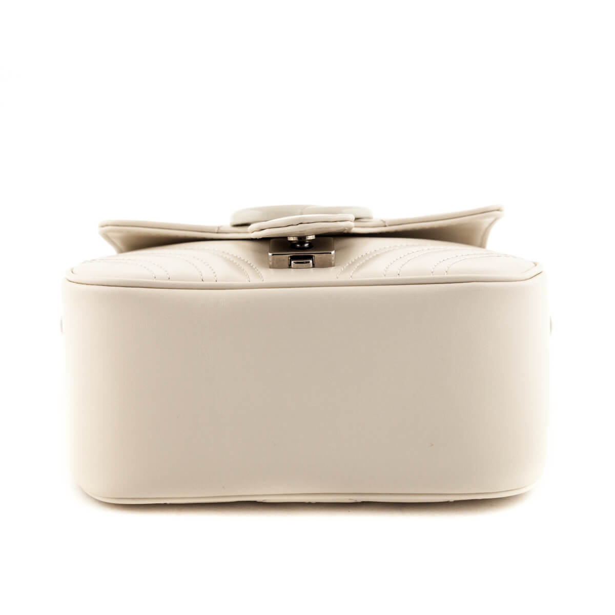 Gucci White Calfskin Matelasse Monochrome GG Marmont Bag
