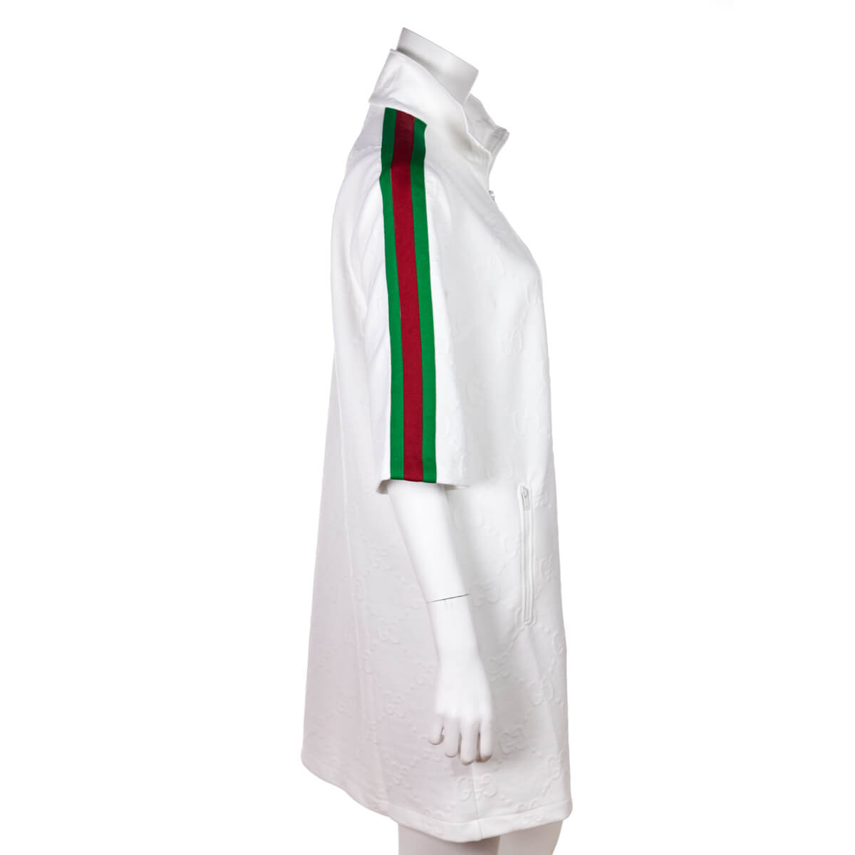 Gucci White Jersey GG Jacquard Dress Size L | US 8 | IT 44