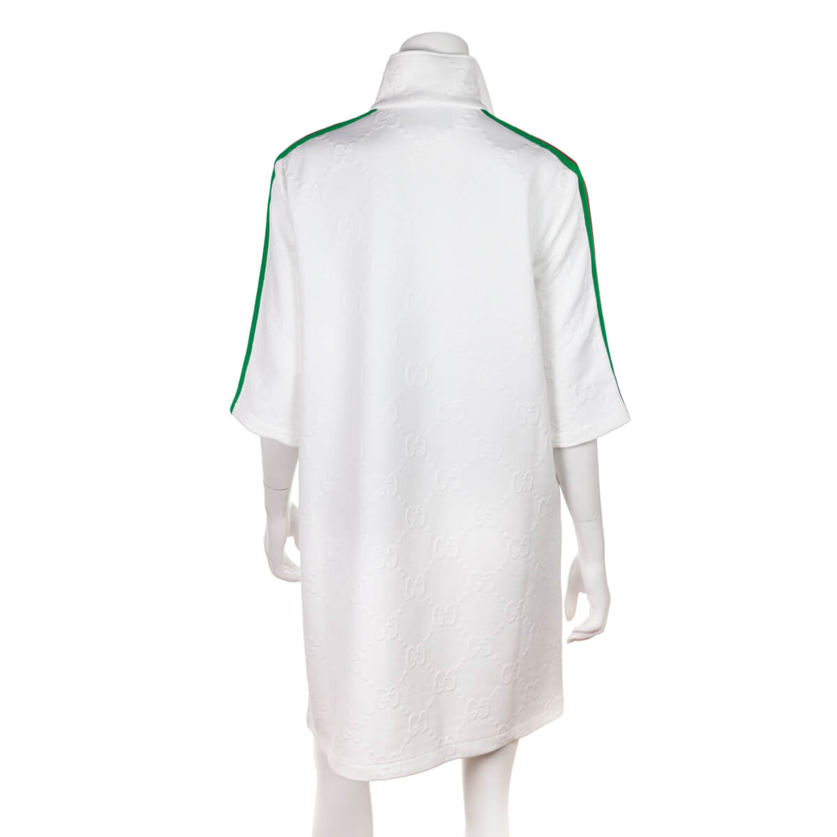 Gucci White Jersey GG Jacquard Dress Size L | US 8 | IT 44