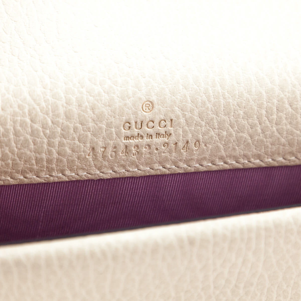 Gucci White Leather Super Mini Dionysus