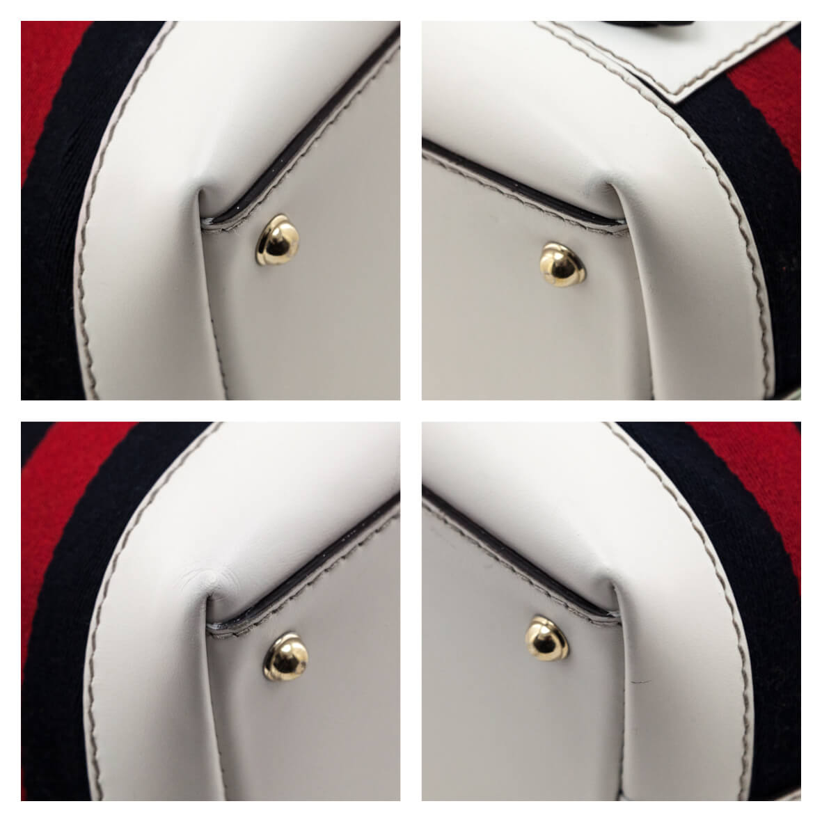 Gucci White & Navy Monogram Web Tote