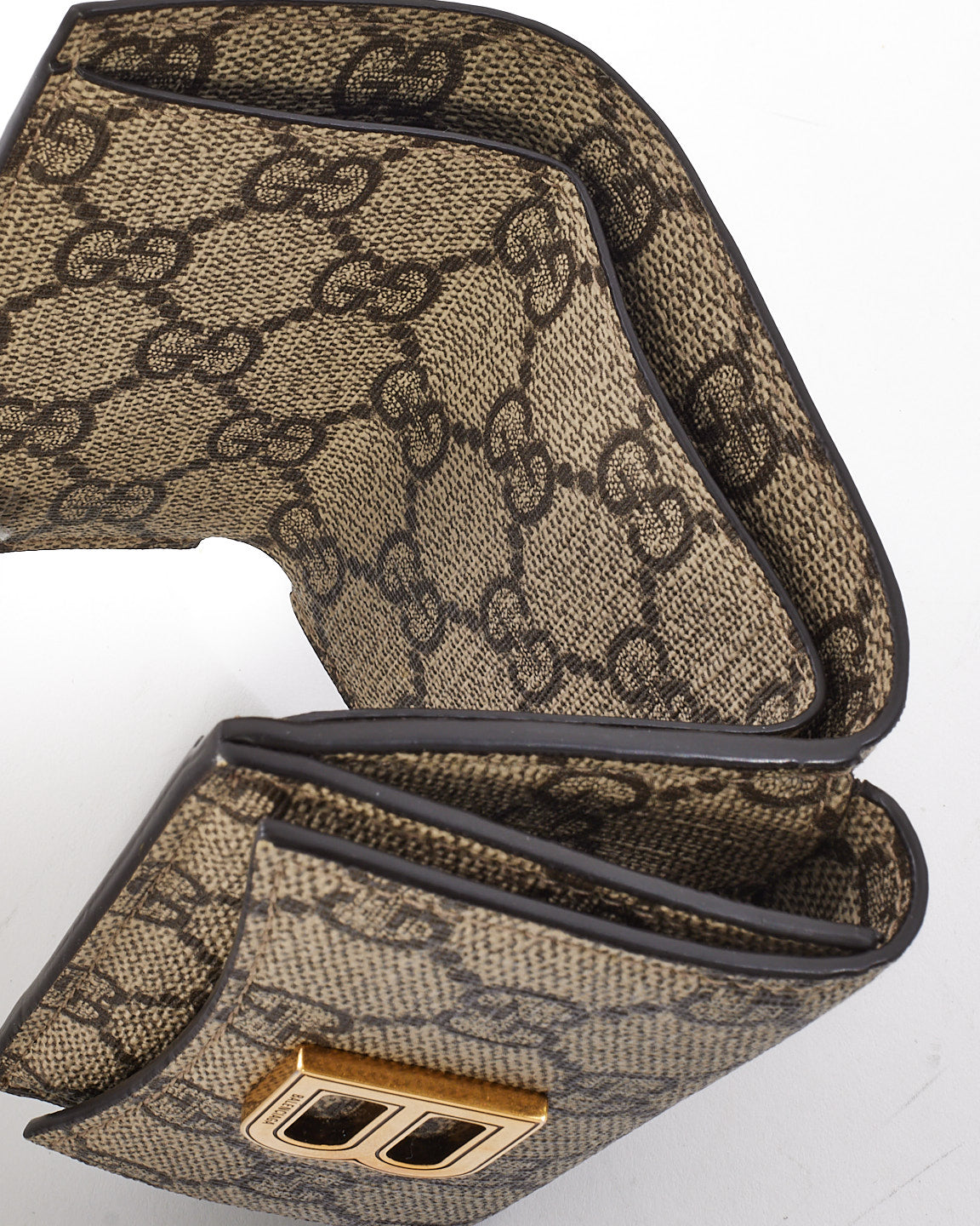 Gucci x Balenciaga The Hacker Project GG Supreme Coated Canvas Compact Wallet