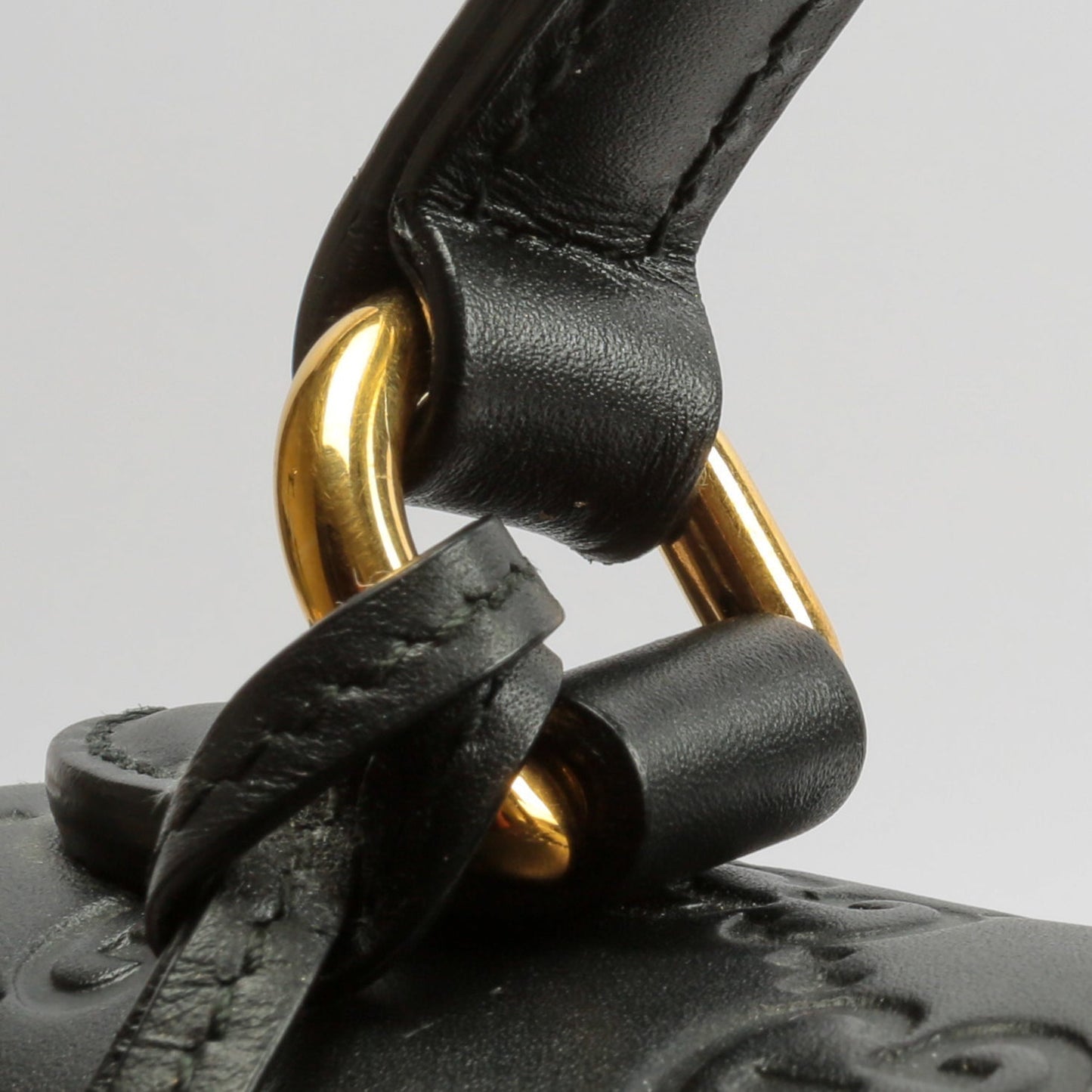 GUCCI Guccissima Top Handle Padlock Bag - Black