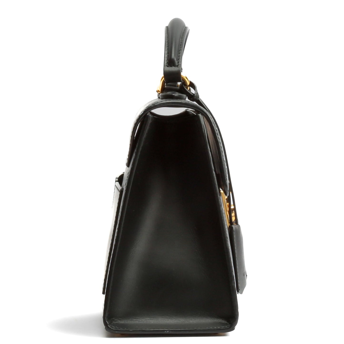 GUCCI Guccissima Top Handle Padlock Bag - Black
