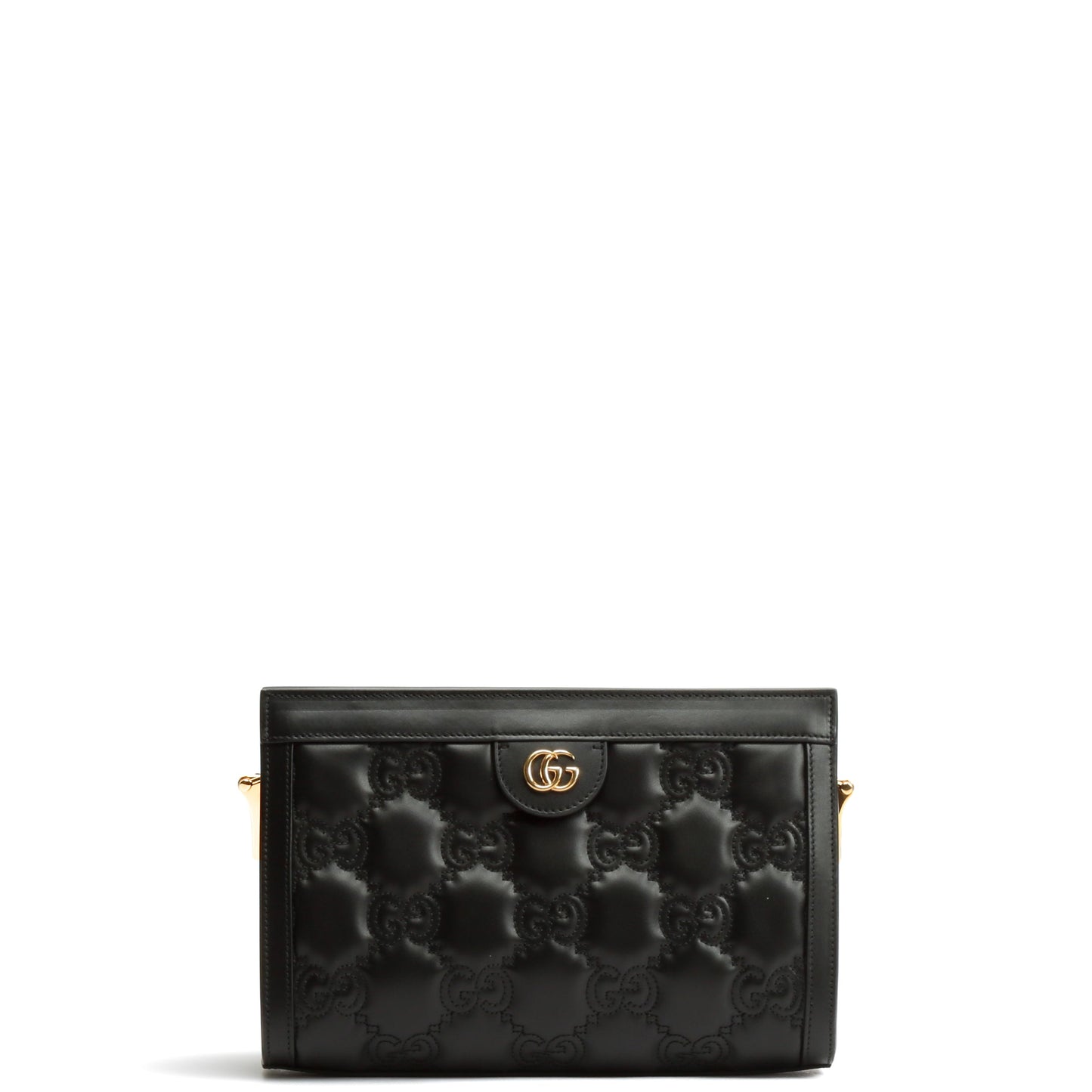 GUCCI GG Matelassé Small Clutch On Chain-Black
