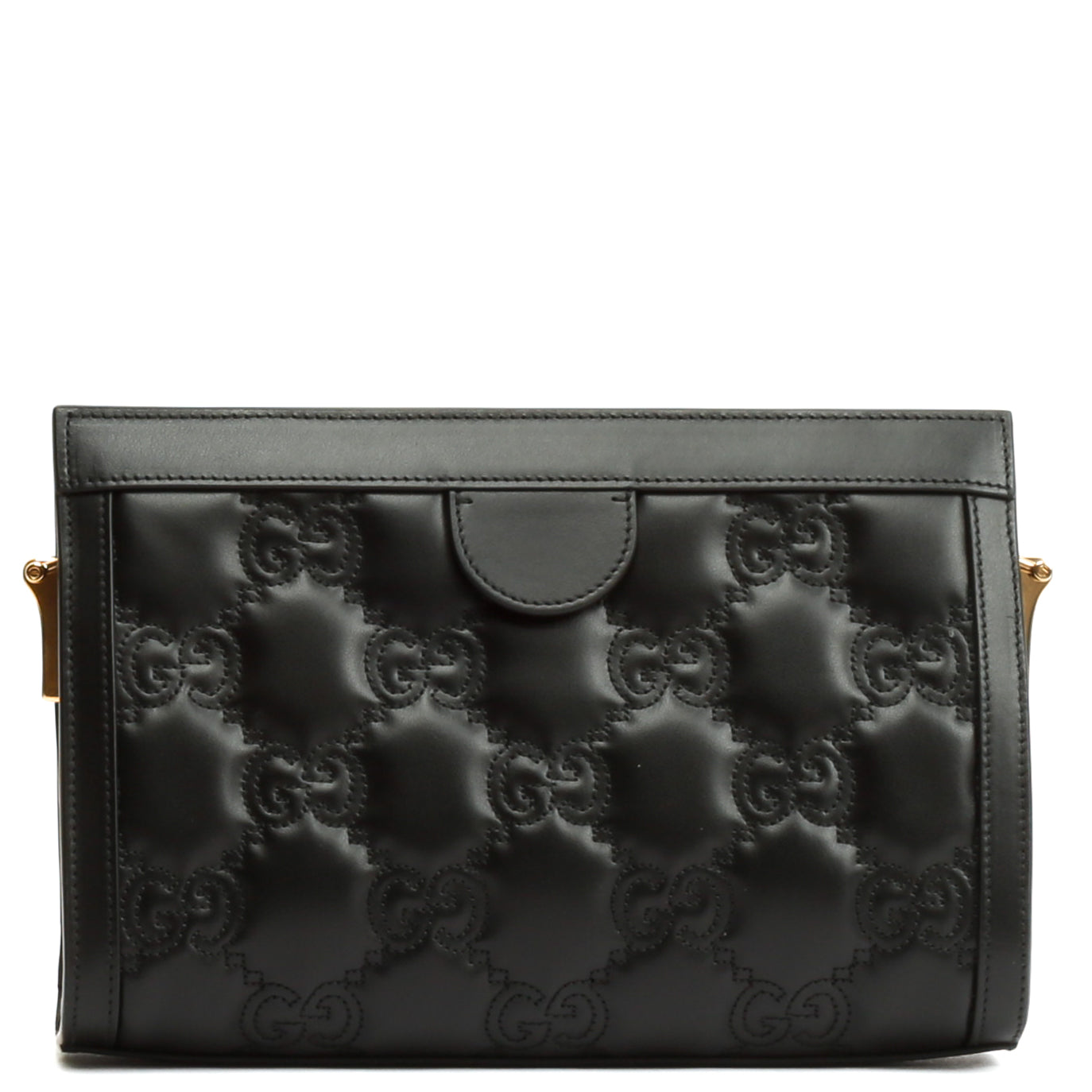 GUCCI GG Matelassé Small Clutch On Chain-Black