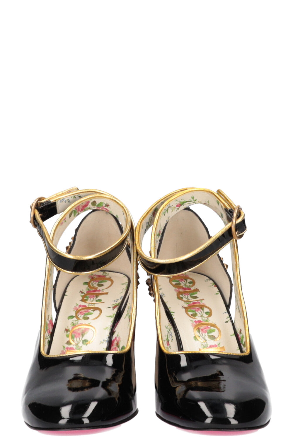GUCCI Heels Patent Studs Crystals