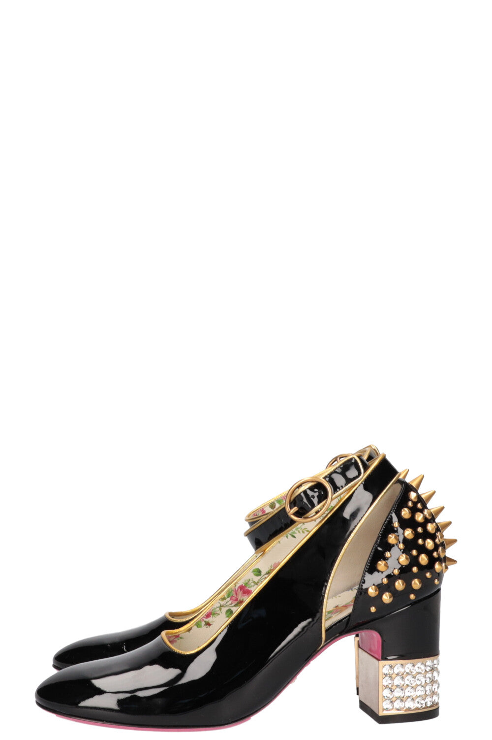 GUCCI Heels Patent Studs Crystals