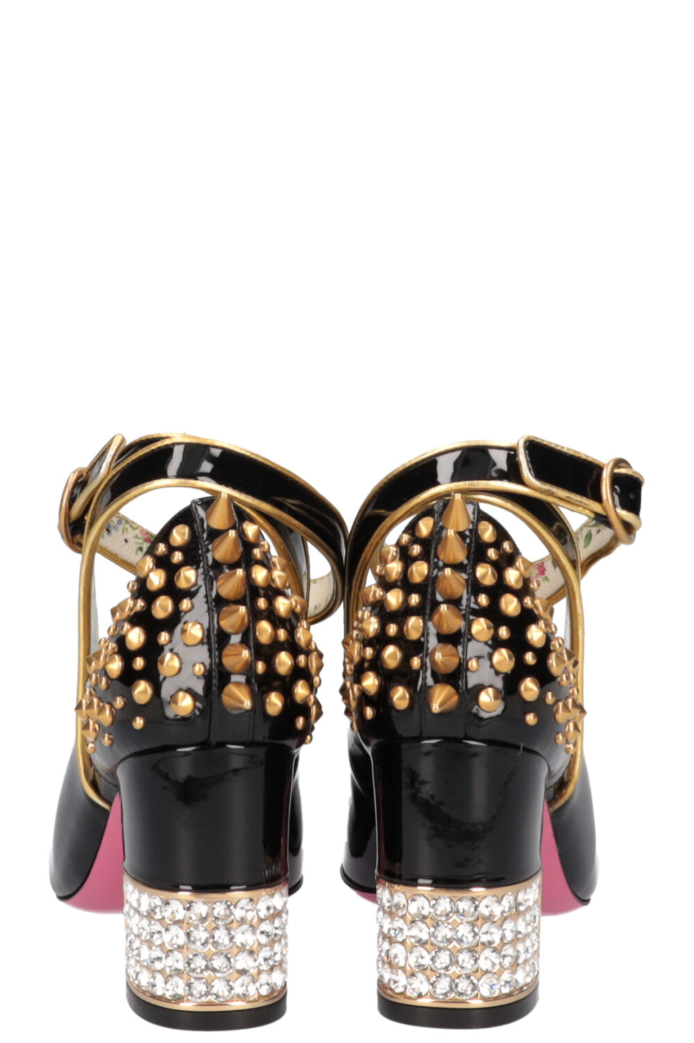 GUCCI Heels Patent Studs Crystals