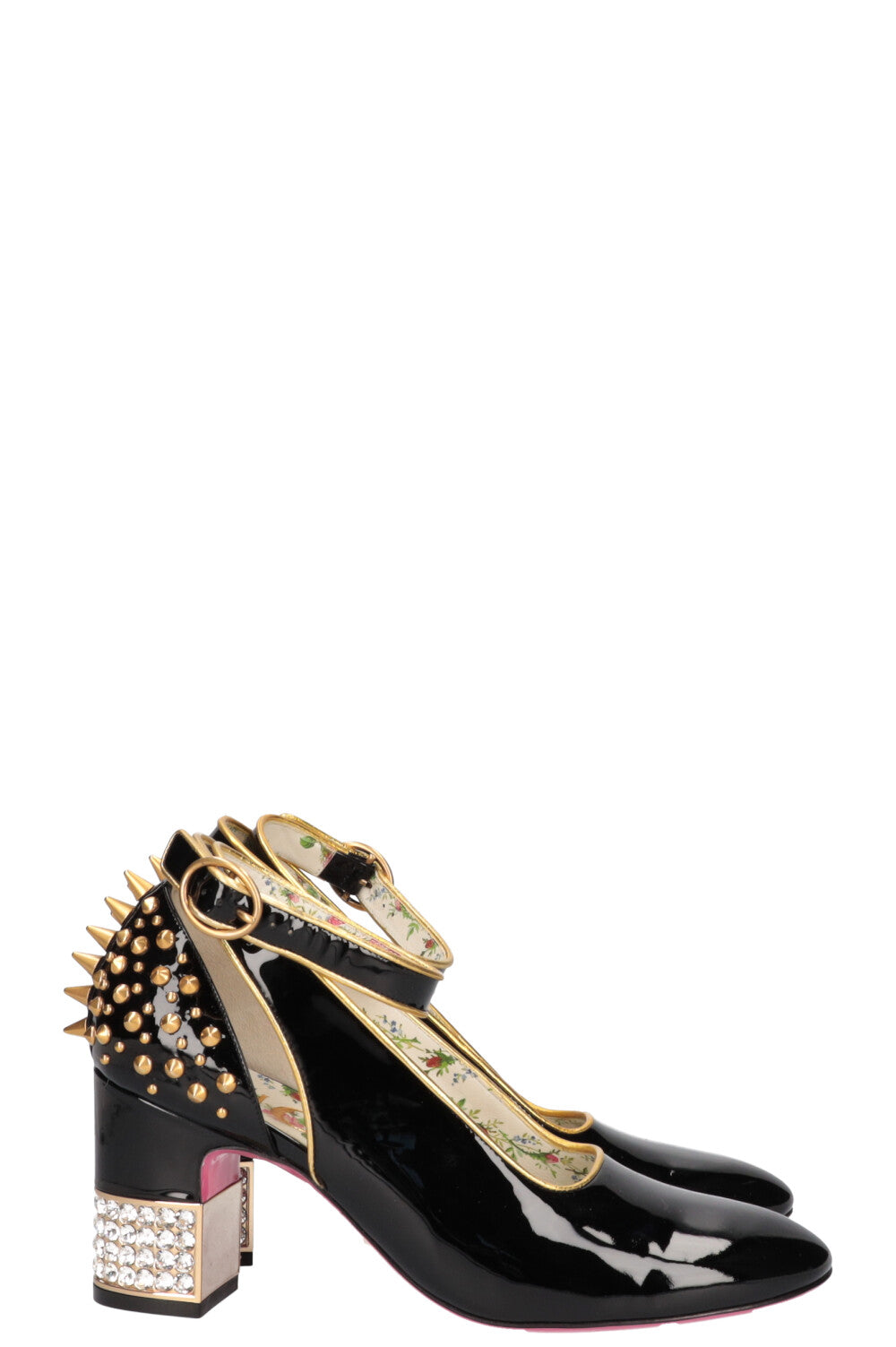 GUCCI Heels Patent Studs Crystals