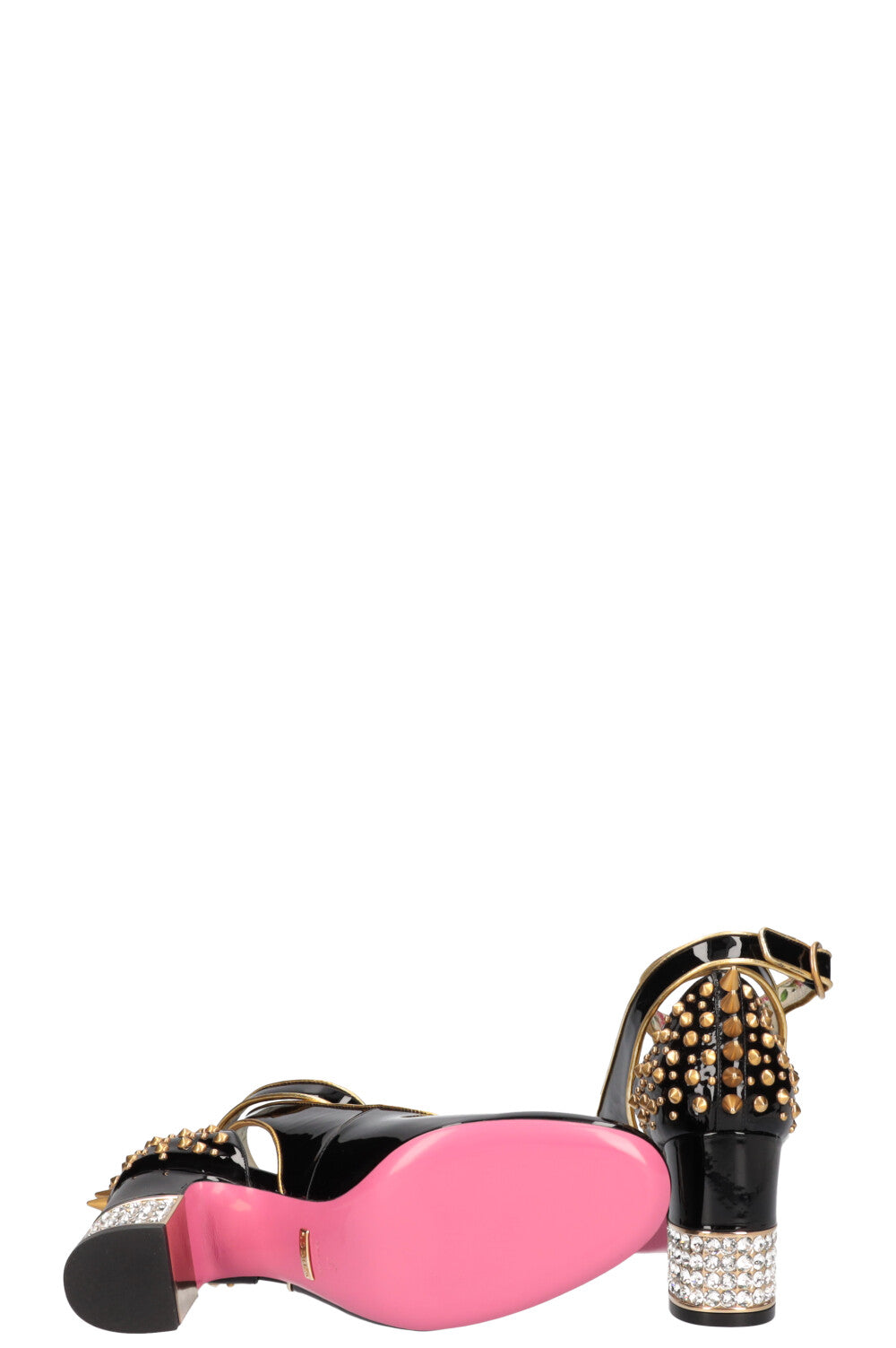 GUCCI Heels Patent Studs Crystals