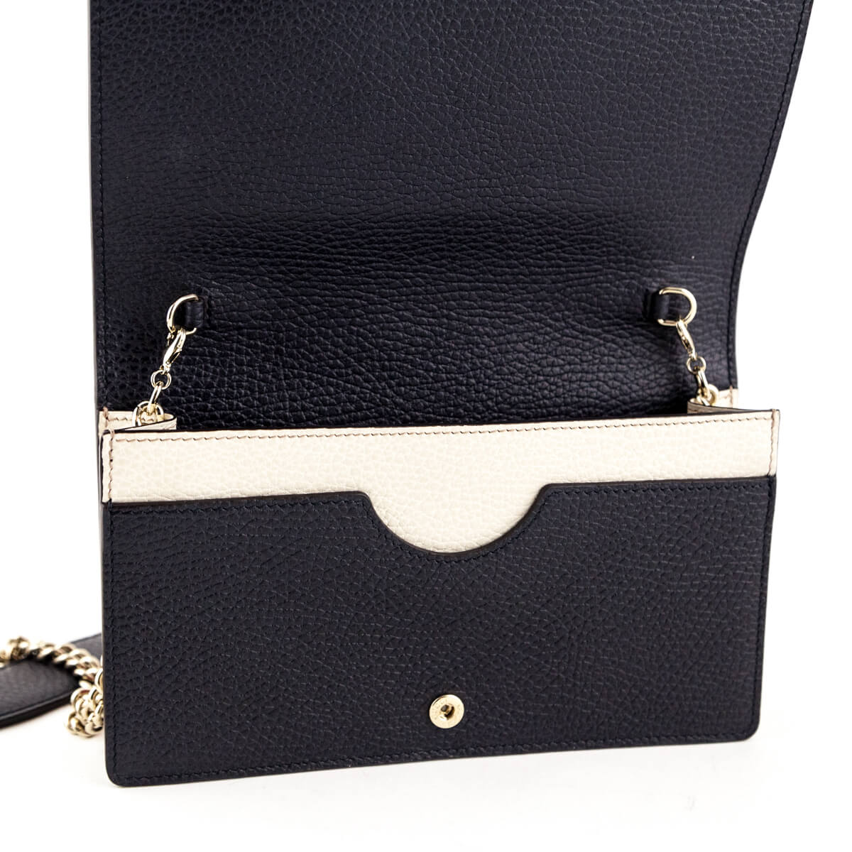 Gucci Tri-color Pebbled Calfskin Soho Wallet on Chain